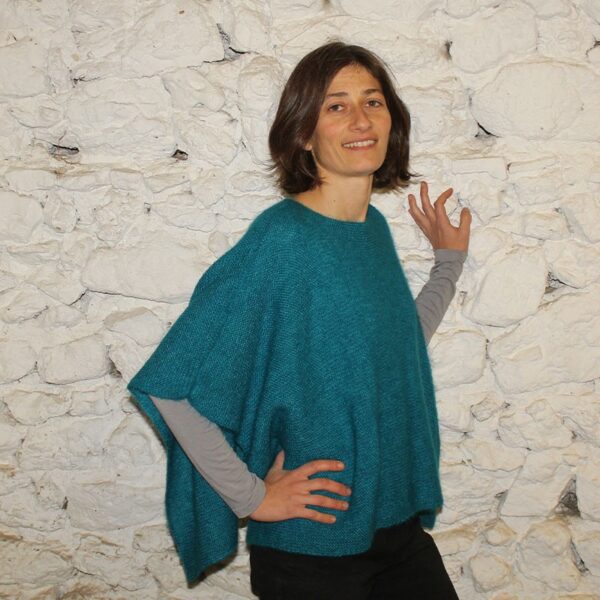 Esmeralda Poncho en laine mohair de chevreau et soie